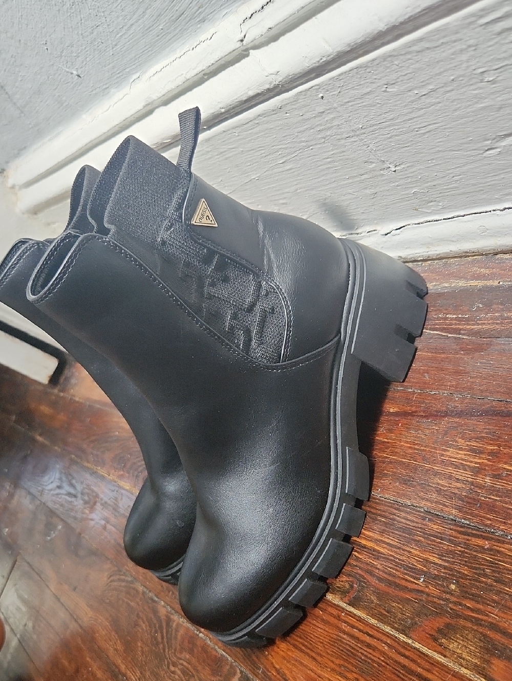 Guess Black Chunky Chelsea Boots for Kids